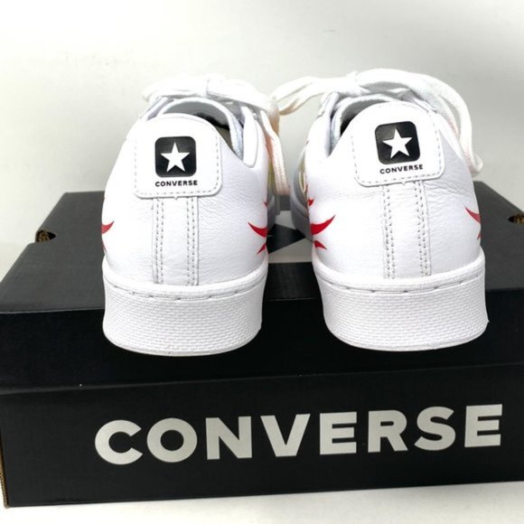 💖MEGA SALE💖Converse PRO LEATHER Low Top White Fire Women's Size 6.5 167935C - Picture 6 of 9
